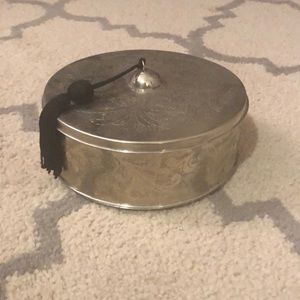 Decorative Tin container with tassels